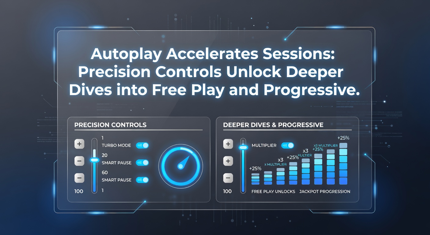 Close-up of mobile slot screen with autoplay panel open, displaying progressive jackpot ticker climbing alongside free spin counters and custom stop options
