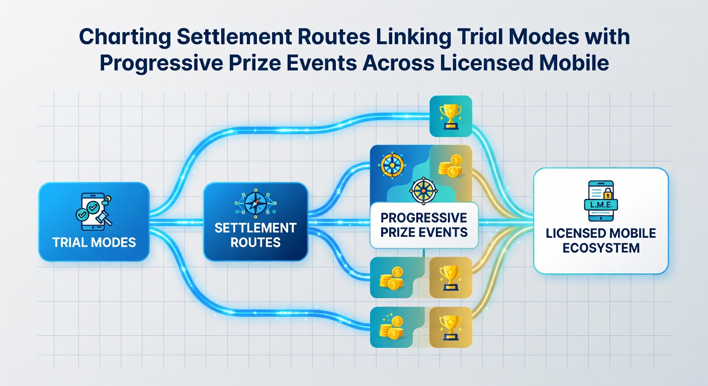 Progressive jackpot meter displaying settlement confirmation after trial mode conversion on mobile device