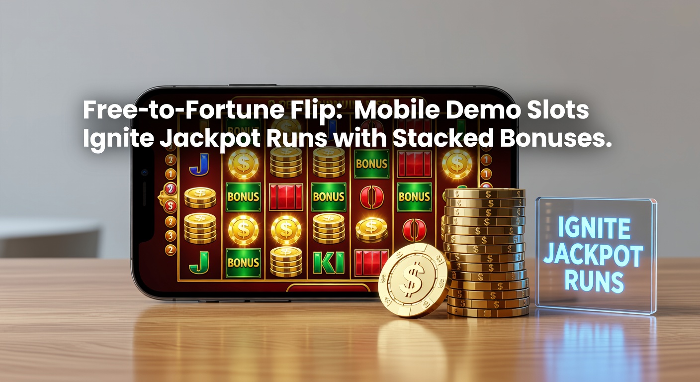 Vibrant mobile slot screen showing stacked bonus symbols igniting a jackpot run during free demo play