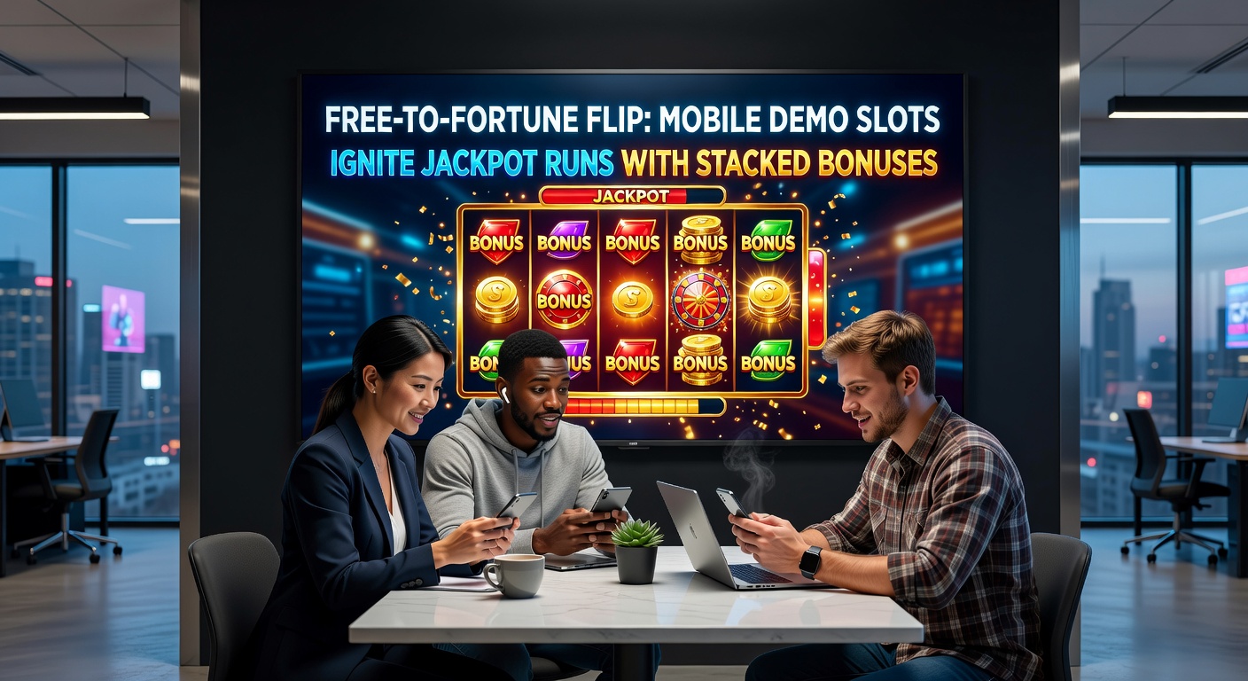 Player's hand holding a phone with exploding stacked bonuses on a mobile slot demo leading to a jackpot celebration