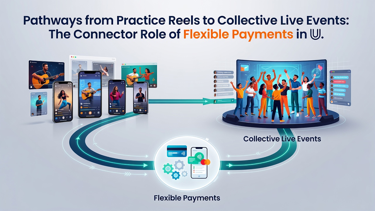Visual of mobile interface displaying flexible payment options linking practice slots to live dealer events