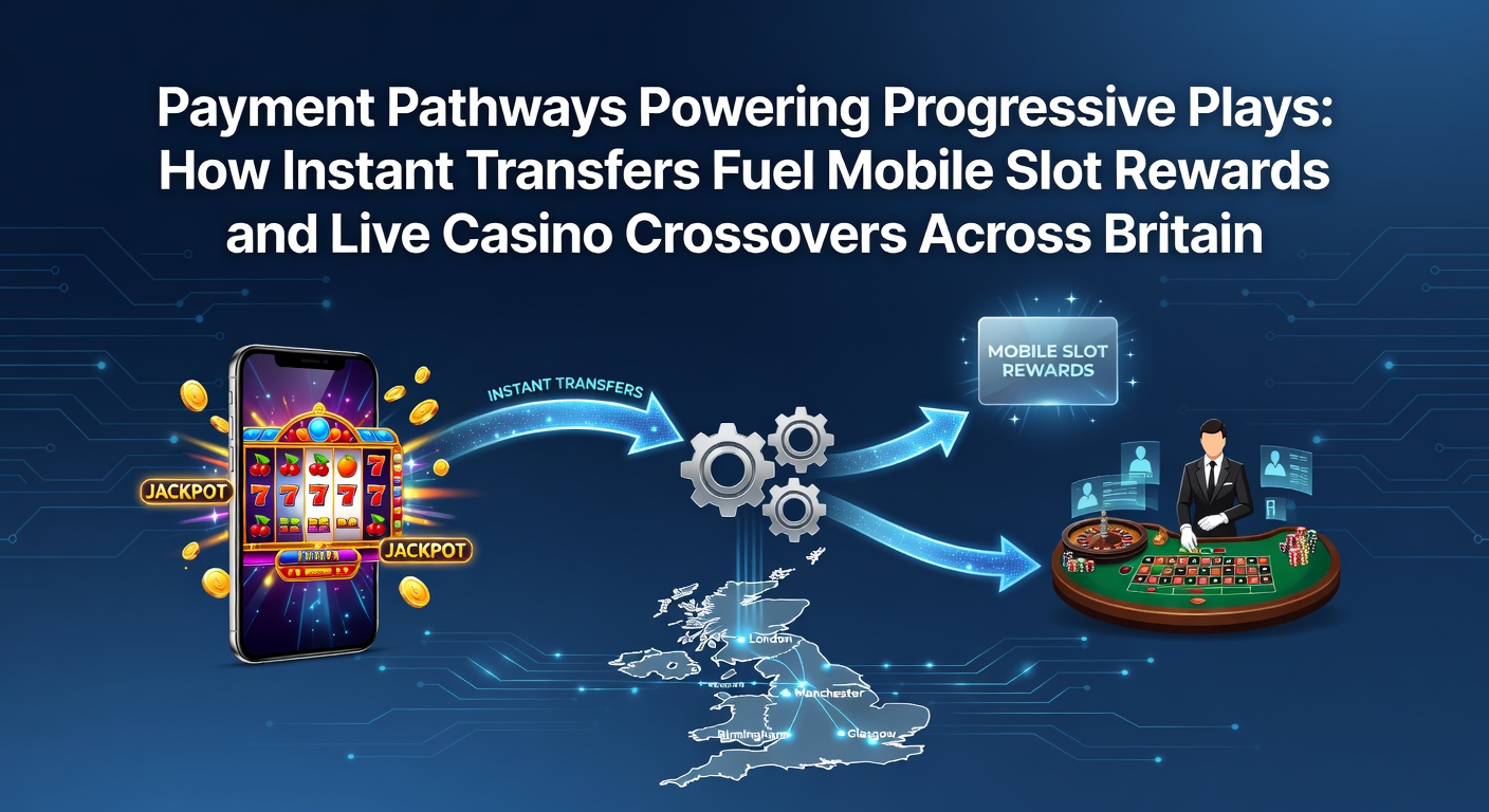 Illustration of instant payment transfers connecting mobile slot games with live casino tables across Britain
