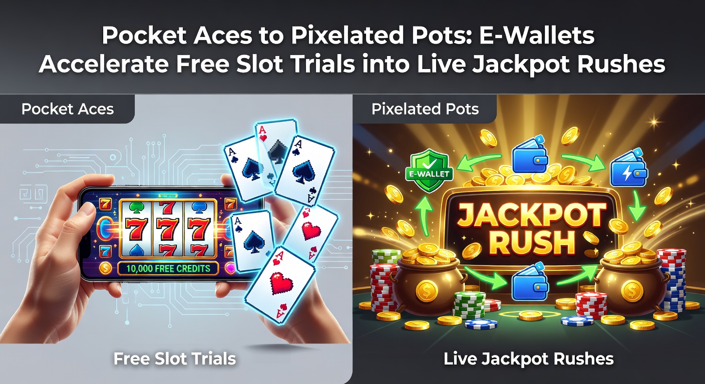 Graphic depicting e-wallet transaction flow from free slot demo to jackpot payout on a mobile device