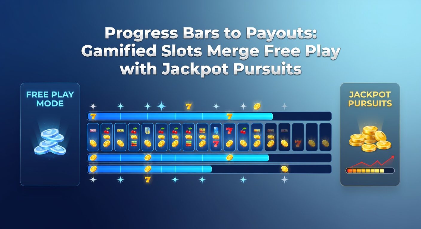 Close-up of a mobile slot interface with a progress bar at 85%, jackpot meter ticking up, free play badge fading into a 'Deposit to Claim' prompt amid cascading symbols