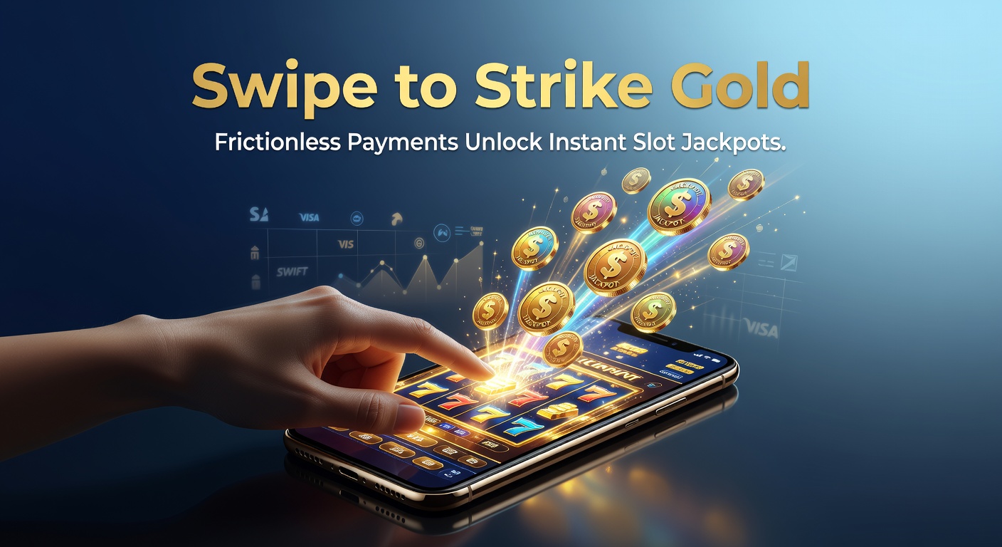 Mobile phone screen showing a slot jackpot win with a seamless swipe-to-withdraw payment interface glowing in gold hues